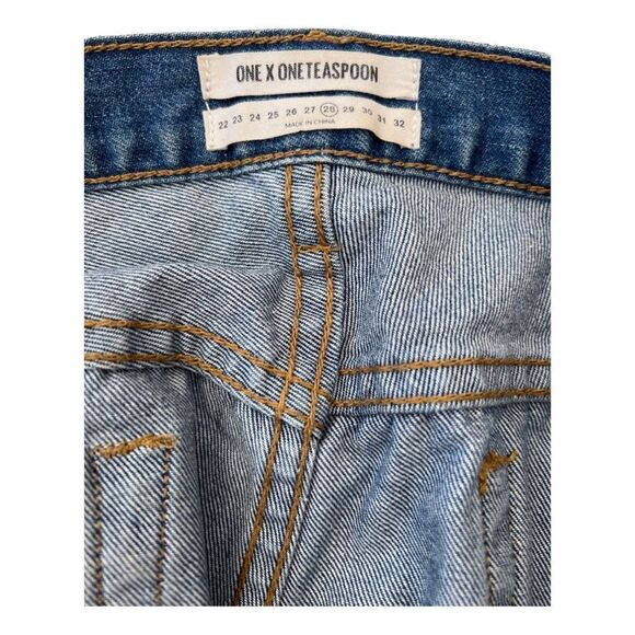 A8 One x One Teaspoon Cut Off Jean Shorts in size 28 - Picture 2 of 3